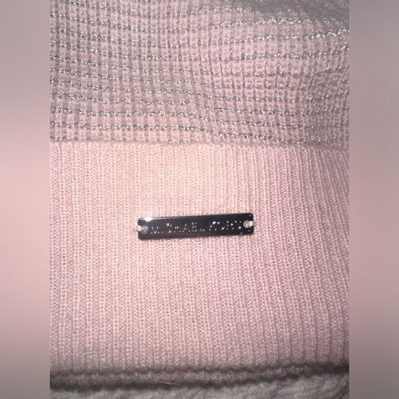 NWOT Michael Kors, light, pink and silver metallic beanie hat $68 retail